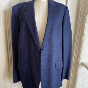 CHRISTIAN DIOR MONSIEUR Navy Pinstripe 2 Button Sportscoat Blazer Size 46L